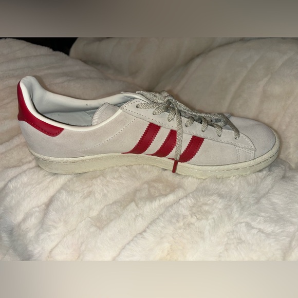 Adidas Originals Campus 80s Low Men’s Casual Shoes White Red GY4580 - Picture 4 of 8